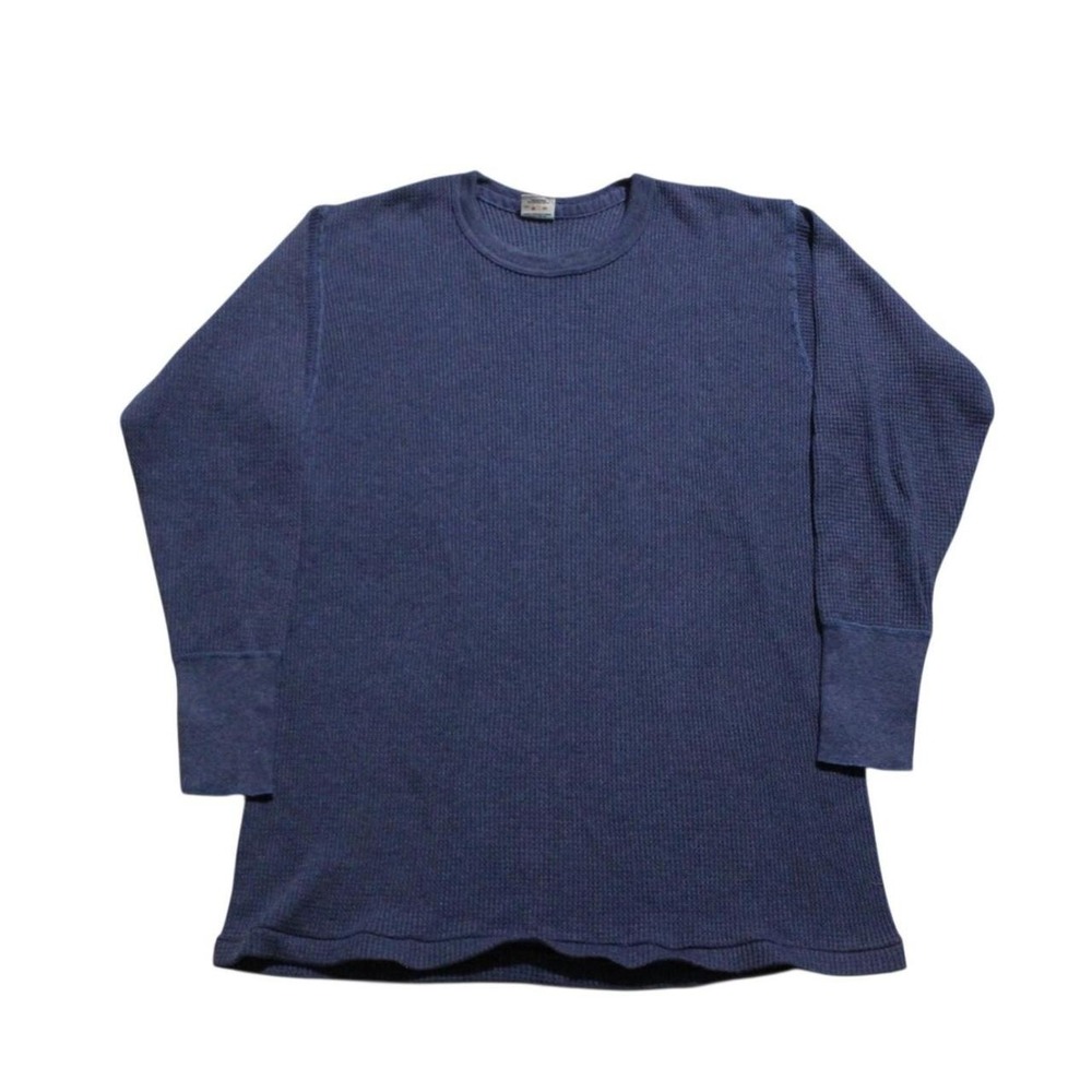 Mens Vintage 70s/80s Skater Archive Waffle Knit Thermal Navy Stanfield's Shirt